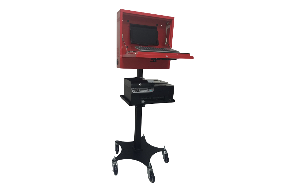L1 Laptop Locker With Stand And Printer Shelf Goliath Carts