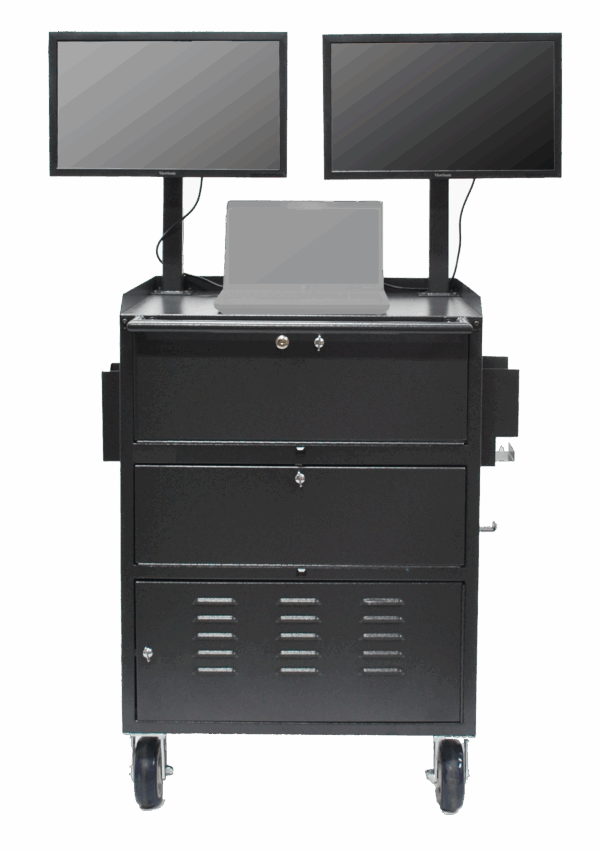TGO-DC2 – TGO Tri-Screen Workstation Cart (Base Model)