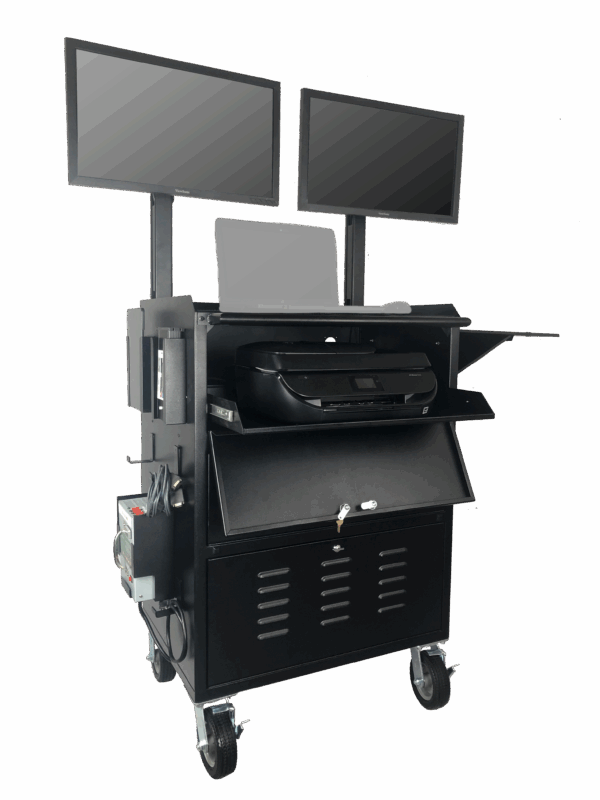TGO-DC2 – TGO Tri-Screen Workstation Cart (Base Model) - Image 2