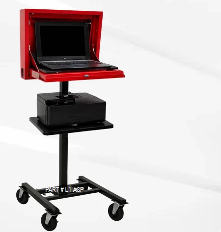 L1-ASP: Laptop Locker with Mobile Stand and Printer Shelf